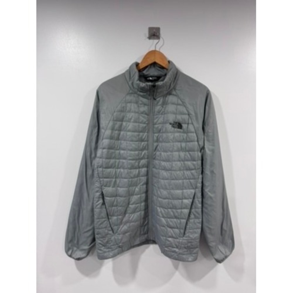 The North Face Men Thermoball Quilted Puffer Jacket Grey Full Zip Medium